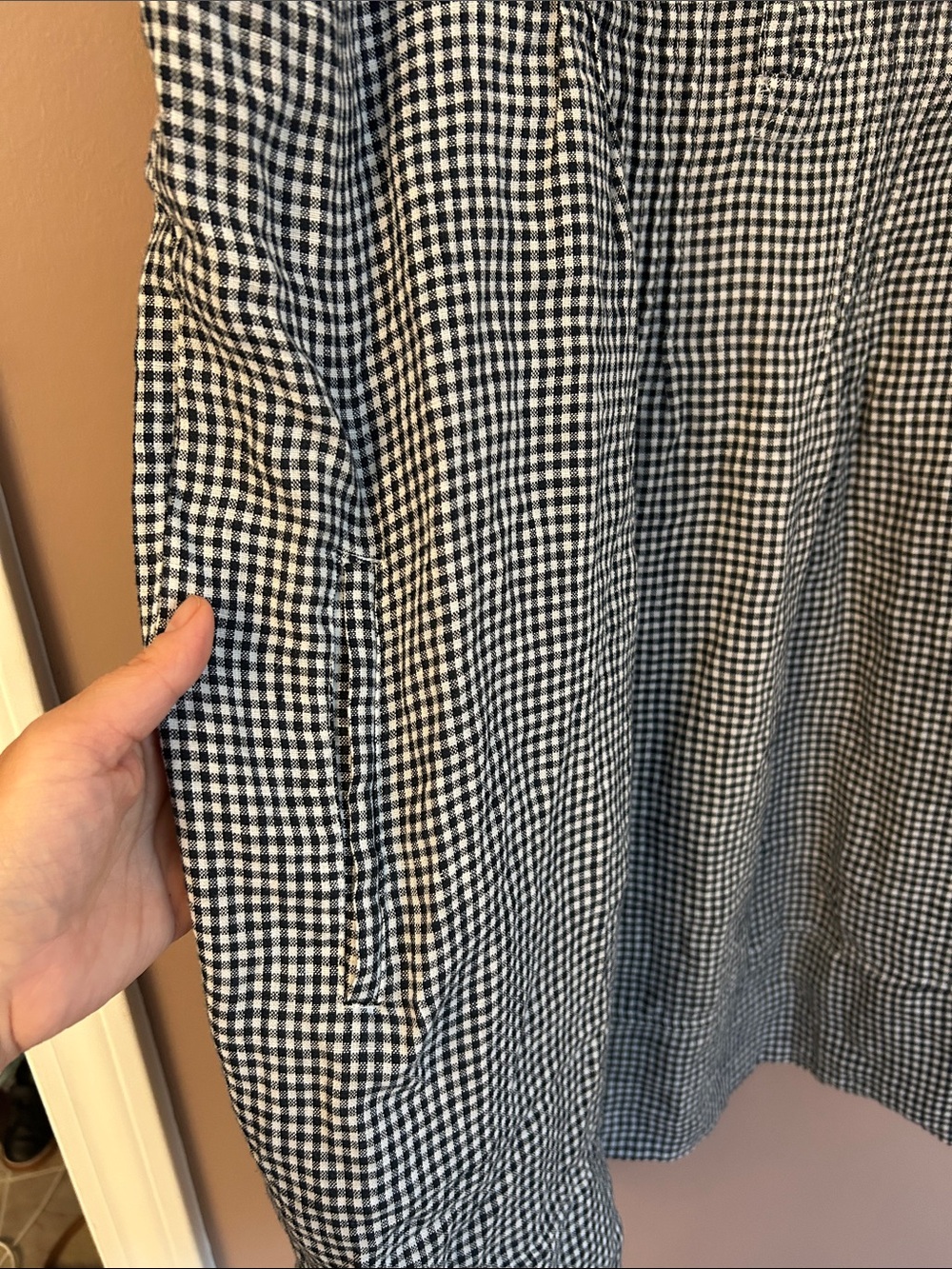 NWT Quince 100% European Linen Sleeveless Swing Dress Gingham Size L - Picture 10 of 13